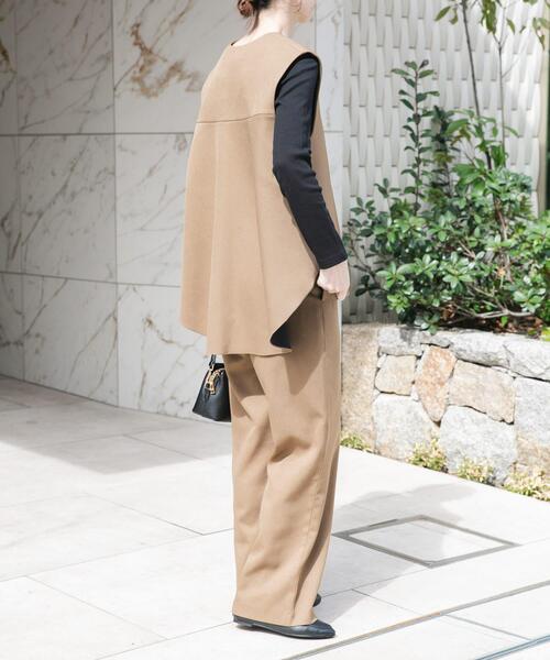 ITEMS URBANRESEARCH（アイテムズ アーバンリサーチ）の「『イージーケア』ボンディングベストセットアップ(楽着シリーズ)（セットアップ・レディース・ブルー系その他/ブラウン系その他・FREE）」の6枚目の写真