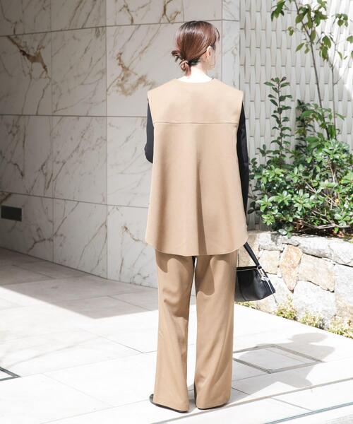 ITEMS URBANRESEARCH（アイテムズ アーバンリサーチ）の「『イージーケア』ボンディングベストセットアップ(楽着シリーズ)（セットアップ・レディース・ブルー系その他/ブラウン系その他・FREE）」の7枚目の写真