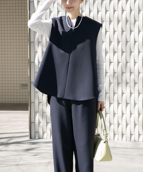 ITEMS URBANRESEARCH（アイテムズ アーバンリサーチ）の「『イージーケア』ボンディングベストセットアップ(楽着シリーズ)（セットアップ・レディース・ブルー系その他/ブラウン系その他・FREE）」の13枚目の写真