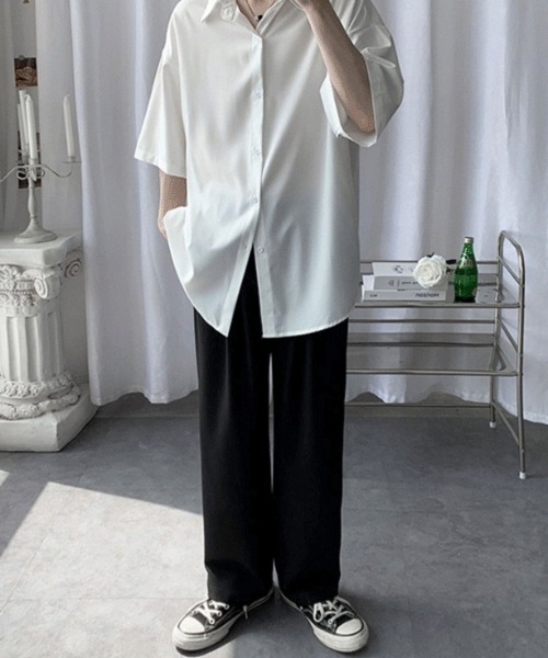 WYZ wear(ダブリューワイジィーウェア)の「オーバーサイズ半袖シャツ/ユニセックス(シャツ/ブラウス・メンズ・チャコールグレー/ブラック/ホワイト・L/M/XL)」の18枚目の写真