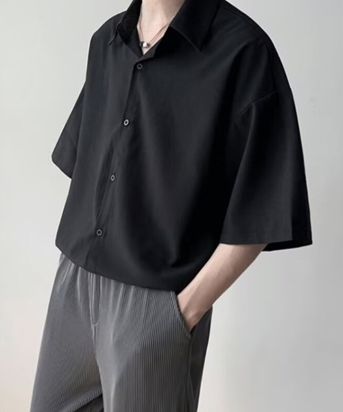 WYZ wear(ダブリューワイジィーウェア)の「オーバーサイズ半袖シャツ/ユニセックス(シャツ/ブラウス・メンズ・チャコールグレー/ブラック/ホワイト・L/M/XL)」の13枚目の写真