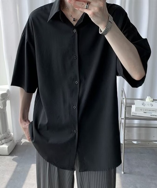 WYZ wear(ダブリューワイジィーウェア)の「オーバーサイズ半袖シャツ/ユニセックス(シャツ/ブラウス・メンズ・チャコールグレー/ブラック/ホワイト・L/M/XL)」の22枚目の写真