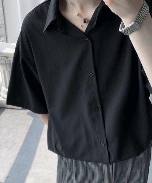 WYZ wear(ダブリューワイジィーウェア)の「オーバーサイズ半袖シャツ/ユニセックス(シャツ/ブラウス・メンズ・チャコールグレー/ブラック/ホワイト・L/M/XL)」の15枚目の写真