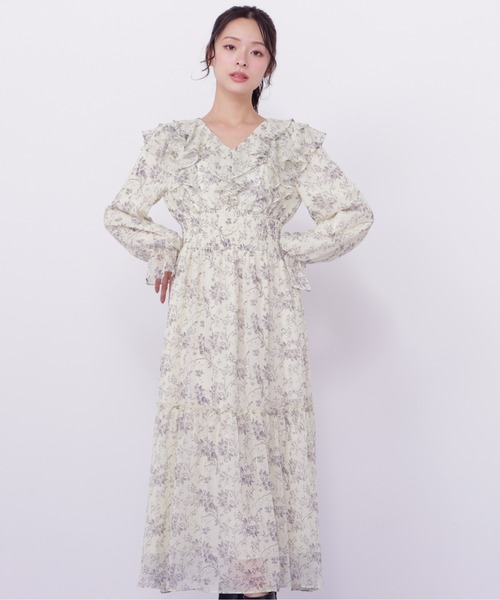 あ*る様 GUCCI　希少　ワンピース　スウェット　シェリーライン　花柄　卒業式 セール】花柄ボリュームフリルワンピース（ワンピース）｜JILL by JILL