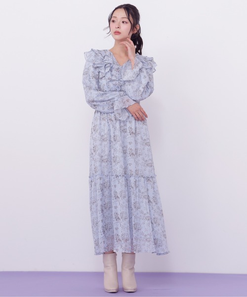 JILL by JILL STUART（ジルバイジルスチュアート）の「花柄ボリュームフリルワンピース（ワンピース・レディース・ホワイト系その他/ブルー系その他/イエロー系その他・FREE）」の11枚目の写真
