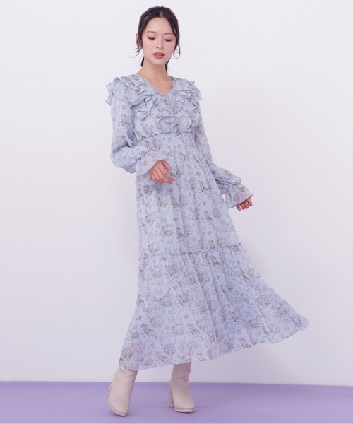 JILL by JILL STUART（ジルバイジルスチュアート）の「花柄ボリュームフリルワンピース（ワンピース・レディース・ホワイト系その他/ブルー系その他/イエロー系その他・FREE）」の10枚目の写真