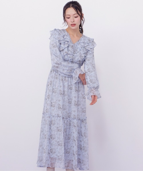 JILL by JILL STUART（ジルバイジルスチュアート）の「花柄ボリュームフリルワンピース（ワンピース・レディース・ホワイト系その他/ブルー系その他/イエロー系その他・FREE）」の7枚目の写真