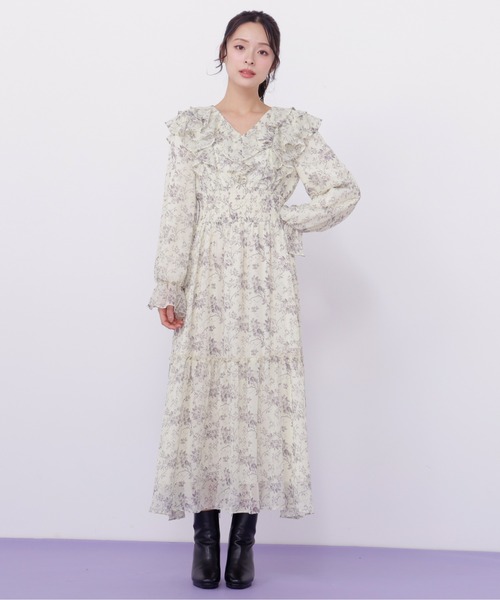 JILL by JILL STUART（ジルバイジルスチュアート）の「花柄ボリュームフリルワンピース（ワンピース・レディース・ホワイト系その他/ブルー系その他/イエロー系その他・FREE）」の15枚目の写真