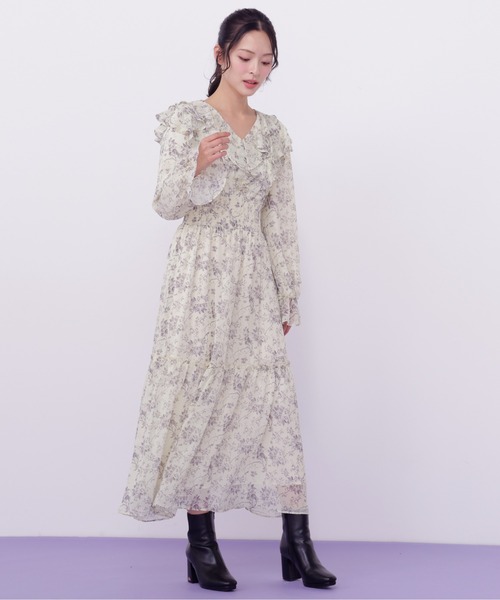 JILL by JILL STUART（ジルバイジルスチュアート）の「花柄ボリュームフリルワンピース（ワンピース・レディース・ホワイト系その他/ブルー系その他/イエロー系その他・FREE）」の17枚目の写真