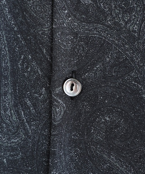 GOLD（ゴールド）の「GOLD / ゴールド：PAISLEY PATTERN SILK TWILL OPEN SHIRT：25B-GL29543[MUS]（シャツ/ブラウス・メンズ・ブラック・M）」の4枚目の写真