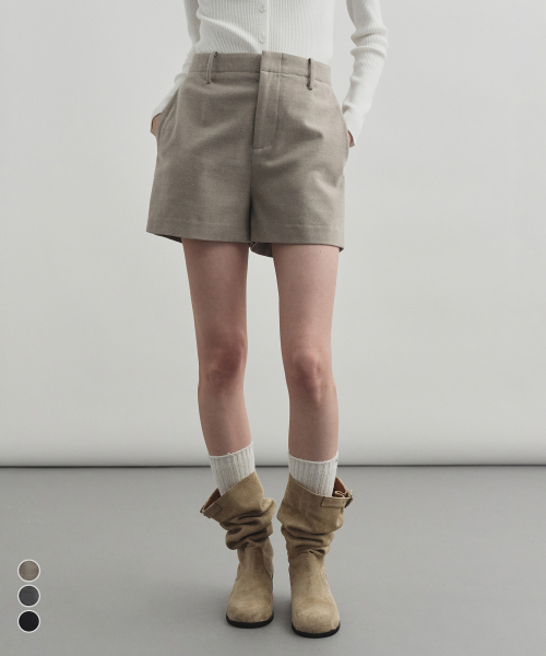 MONGDOL（モンドル）の「[3カラー] ウィンターver) シグネチャーウールショートパンツ MDPT052FW（その他パンツ・レディース・ベージュ・SMALL/MEDIUM/LARGE）」の3枚目の写真