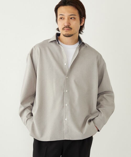 SHIPS Colors:〈洗濯機可能〉ウールライク リラックスフィット シャツ
