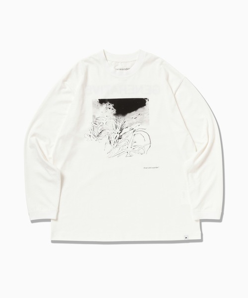 and wander（アンドワンダー）の「and wander/アンドワンダー krell Monochrome LS by MASAYOSHI SUZUKI プレーティング天竺 ロンT 2026年春夏（Tシャツ/カットソー・メンズ・ブラック/ホワイト・M/L/XL）」の18枚目の写真