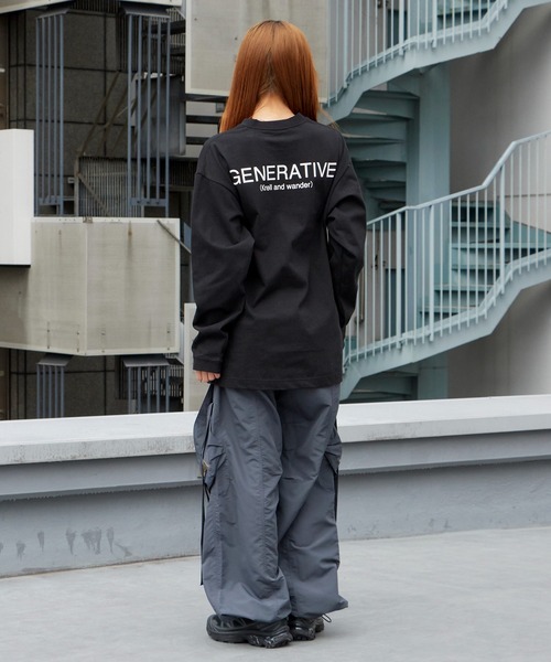 and wander（アンドワンダー）の「and wander/アンドワンダー krell Monochrome LS by MASAYOSHI SUZUKI プレーティング天竺 ロンT 2026年春夏（Tシャツ/カットソー・メンズ・ブラック/ホワイト・M/L/XL）」の3枚目の写真