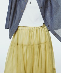 STRAWBERRY-FIELDS | シアーナイロンタフタ_シアータフタティアードスカート(スカート)