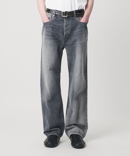 MONKEY TIME（モンキータイム）の「ハンド シェービング デニム ルーズ レギュラー（デニムパンツ・メンズ・ダークグレー/ネイビー・M/S/L）」の2枚目の写真