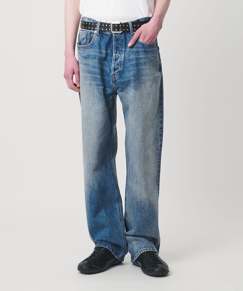 MONKEY TIME（モンキータイム）の「ハンド シェービング デニム ルーズ レギュラー（デニムパンツ・メンズ・ダークグレー/ネイビー・M/S/L）」の3枚目の写真