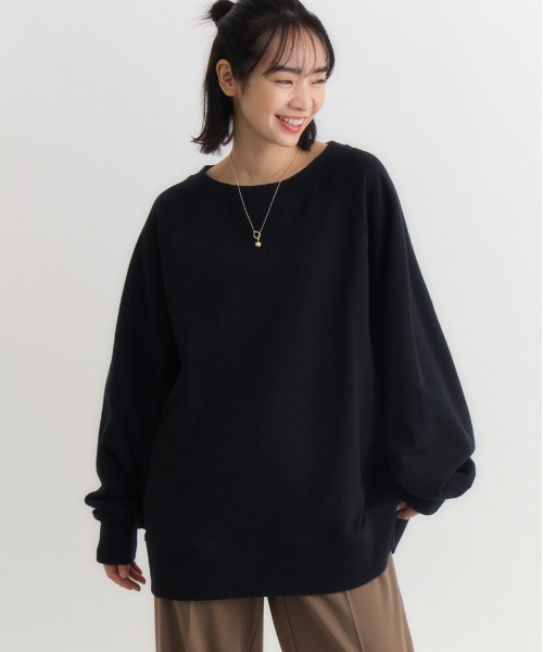 Right-on(ライトオン)の「HONEYSUCKLE ROSE(ハニーサックルローズ)【レディース】【コスパ最強】袖ボリュームオーバーサイズスウェット(スウェット・レディース・ブラック/オフホワイト/ブラウン・M/L/S)」の2枚目の写真