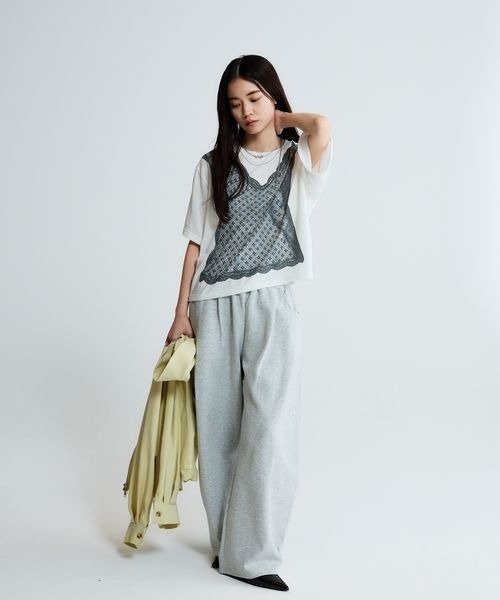 JEANASIS（ジーナシス）の「トロンプルイユレースビスチェTEE/663958（Tシャツ/カットソー・レディース・ホワイト/ホワイト系その他・FREE）」の4枚目の写真