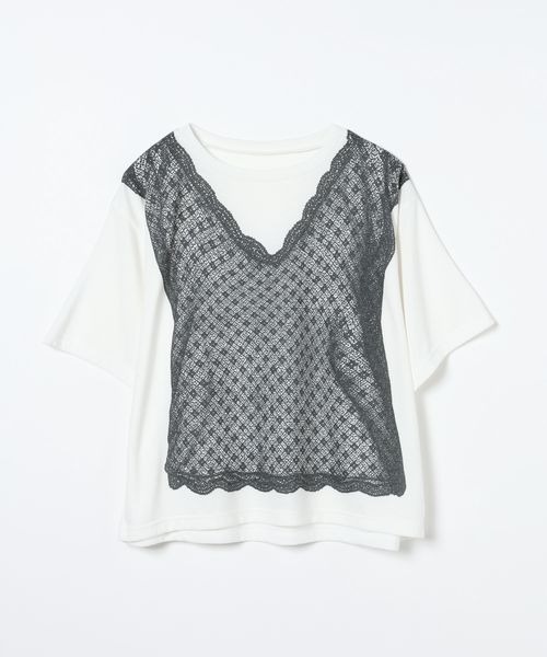 JEANASIS（ジーナシス）の「トロンプルイユレースビスチェTEE/663958（Tシャツ/カットソー・レディース・ホワイト/ホワイト系その他・FREE）」の16枚目の写真