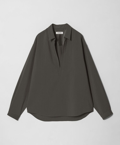 MONKEY TIME（モンキータイム）の「RENU TROシリーズ ディープ Vネック プルオーバー シャツ -セットアップ対応-（シャツ/ブラウス・メンズ・ブラック/ダークグレー・S/M/L/XL）」の2枚目の写真