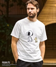 1PIU1UGUALE3 RELAX(ウノピゥウノウグァーレトレ リラックス)【スヌーピー】スヌーピー&ウッドストック半袖Tシャツ