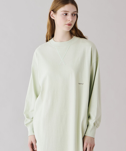 GYMPHLEX(ジムフレックス)の「Gymphlex | コットンジャージー クルーネックワンピース WOMEN(ワンピース・レディース・ライトグリーン/ダークネイビー・14)」の16枚目の写真