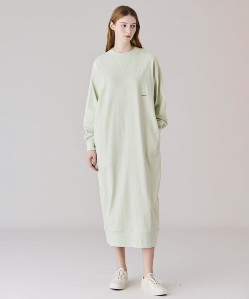 GYMPHLEX(ジムフレックス)の「Gymphlex | コットンジャージー クルーネックワンピース WOMEN(ワンピース・レディース・ライトグリーン/ダークネイビー・14)」の1枚目の写真