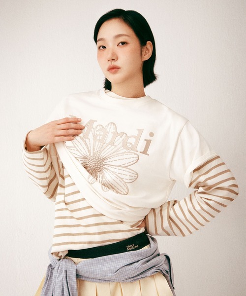 Mardi Mercredi（マルディメクルディ）の「TSHIRT LONG SLEEVE STRIPE