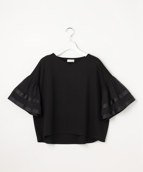 ANY SIS(エニィスィス)の「ゆるVネックチュールフリル袖 プルオーバー(Tシャツ/カットソー・レディース・スカイブルー系/ライトグリーン系/ホワイト系/ブラック系・MEDIUM)」の17枚目の写真