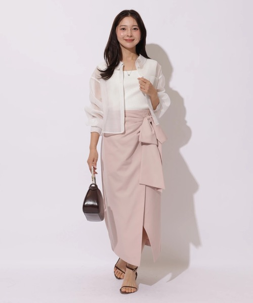 Apuweiser-riche（アプワイザーリッシェ）の「リボンラップディティールスカート（スカート・レディース・ピンク・2/1/0）」の2枚目の写真