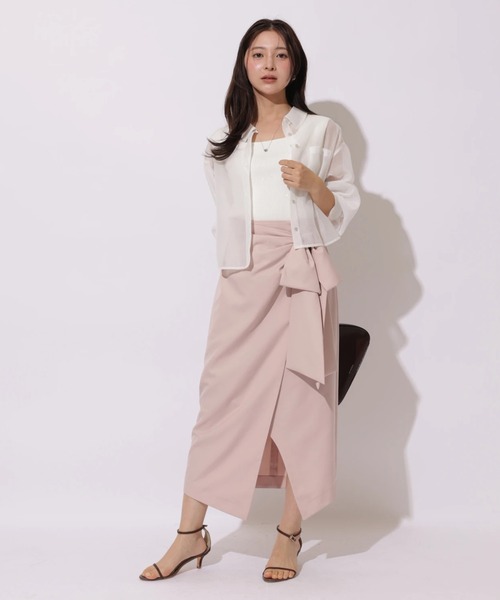 Apuweiser-riche（アプワイザーリッシェ）の「リボンラップディティールスカート（スカート・レディース・ピンク・2/1/0）」の3枚目の写真