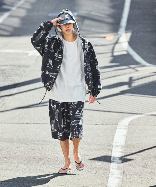 NAUTICA（ノーティカ）の「NAUTICA/ノーティカ OCEAN総柄 ツイル ツータック イージーショーツ（その他パンツ・メンズ・ネイビー/その他/オフホワイト・MEDIUM/X-LARGE/LARGE）」の5枚目の写真