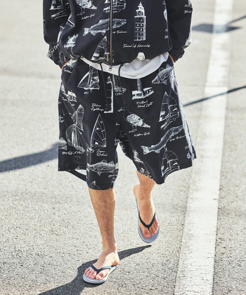 NAUTICA（ノーティカ）の「NAUTICA/ノーティカ OCEAN総柄 ツイル ツータック イージーショーツ（その他パンツ・メンズ・ネイビー/その他/オフホワイト・MEDIUM/X-LARGE/LARGE）」の8枚目の写真