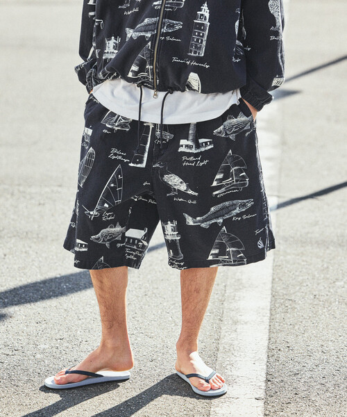 NAUTICA（ノーティカ）の「NAUTICA/ノーティカ OCEAN総柄 ツイル ツータック イージーショーツ（その他パンツ・メンズ・ネイビー/その他/オフホワイト・MEDIUM/X-LARGE/LARGE）」の9枚目の写真