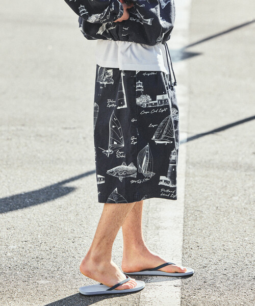 NAUTICA（ノーティカ）の「NAUTICA/ノーティカ OCEAN総柄 ツイル ツータック イージーショーツ（その他パンツ・メンズ・ネイビー/その他/オフホワイト・MEDIUM/X-LARGE/LARGE）」の11枚目の写真