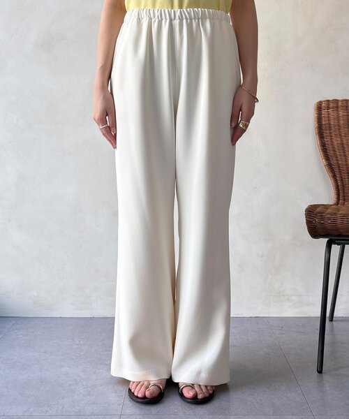 DouDou（ドゥドゥ）の「【WEB限定/セットアップ対応】セミワイドフレアパンツ（その他パンツ・レディース・オフホワイト/ブラック・FREE）」の12枚目の写真