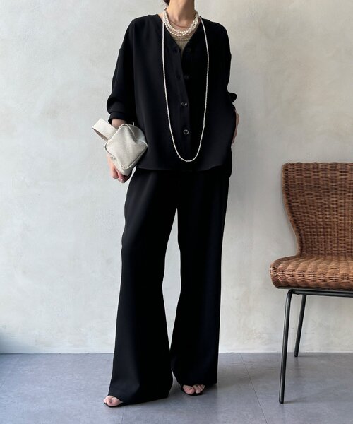 DouDou（ドゥドゥ）の「【WEB限定/セットアップ対応】セミワイドフレアパンツ（その他パンツ・レディース・オフホワイト/ブラック・FREE）」の20枚目の写真