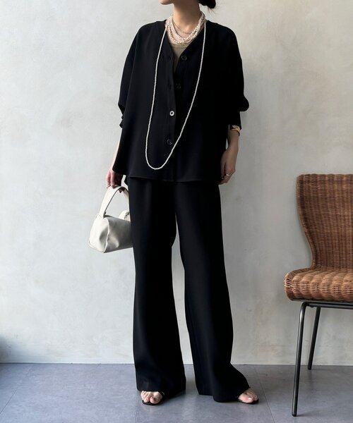 DouDou（ドゥドゥ）の「【WEB限定/セットアップ対応】セミワイドフレアパンツ（その他パンツ・レディース・オフホワイト/ブラック・FREE）」の21枚目の写真