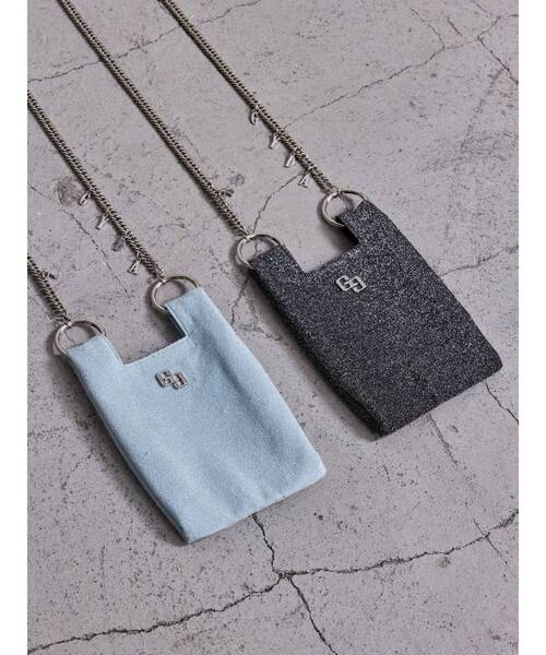 GYDA（ジェイダ）の「GG GLITTERスマホショルダーBAG（スマホグッズ・レディース・ミント/ブラック・FREE）」の4枚目の写真
