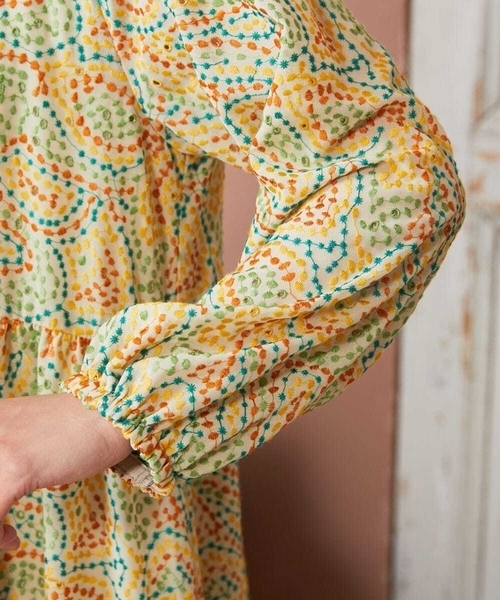 Jocomomola(ホコモモラ)の「La mancha ドット総刺繍ワンピース(ワンピース・レディース・アイボリー・40)」の13枚目の写真