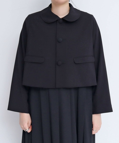 I am I in fact...（アイアムアイインファクト）の「丸襟ショート ジャケット（その他アウター・レディース・グレー/ブラック・FREE）」の21枚目の写真