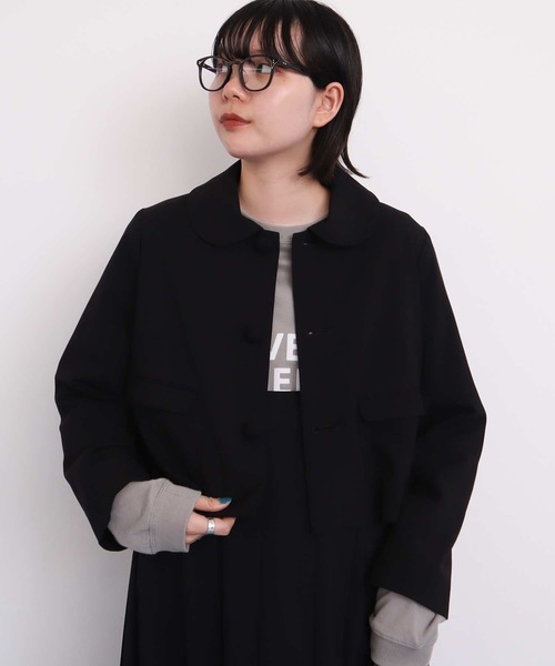I am I in fact...（アイアムアイインファクト）の「丸襟ショート ジャケット（その他アウター・レディース・グレー/ブラック・FREE）」の11枚目の写真
