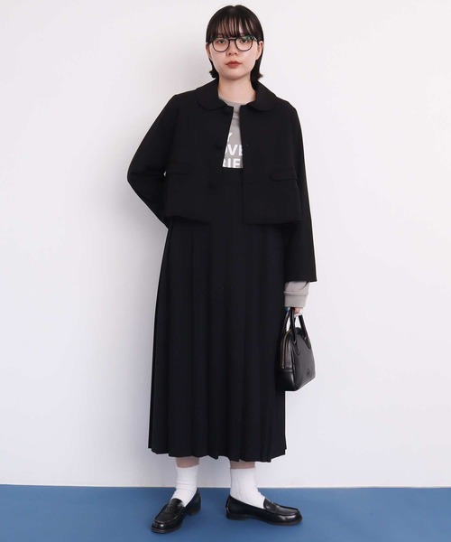 I am I in fact...（アイアムアイインファクト）の「丸襟ショート ジャケット（その他アウター・レディース・グレー/ブラック・FREE）」の14枚目の写真