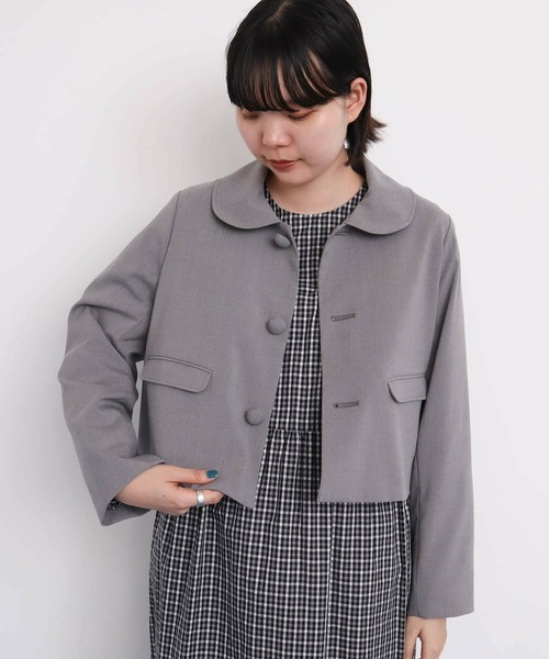 I am I in fact...（アイアムアイインファクト）の「丸襟ショート ジャケット（その他アウター・レディース・グレー/ブラック・FREE）」の18枚目の写真