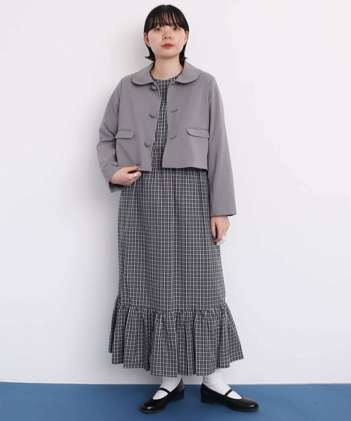 I am I in fact...（アイアムアイインファクト）の「丸襟ショート ジャケット（その他アウター・レディース・グレー/ブラック・FREE）」の19枚目の写真