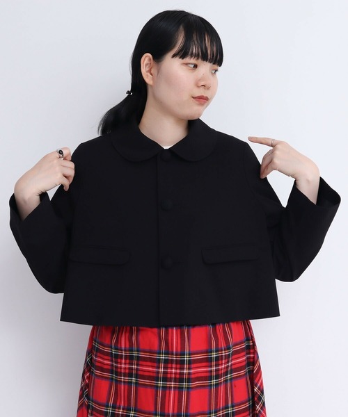 I am I in fact...（アイアムアイインファクト）の「丸襟ショート ジャケット（その他アウター・レディース・グレー/ブラック・FREE）」の20枚目の写真