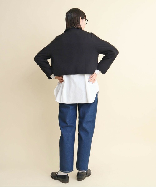 I am I in fact...（アイアムアイインファクト）の「丸襟ショート ジャケット（その他アウター・レディース・グレー/ブラック・FREE）」の6枚目の写真