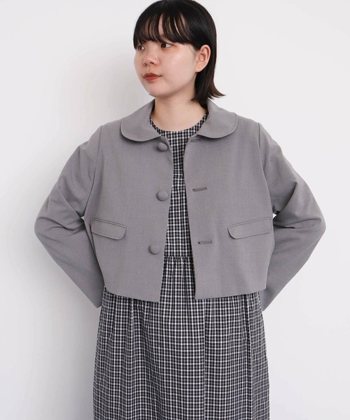 I am I in fact...（アイアムアイインファクト）の「丸襟ショート ジャケット（その他アウター・レディース・グレー/ブラック・FREE）」の16枚目の写真