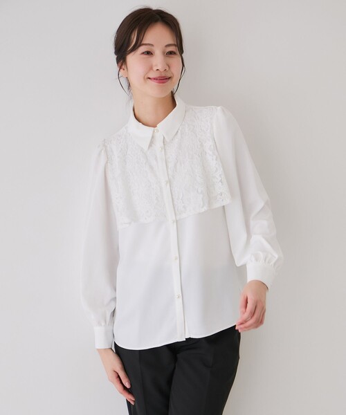 Jayro(ジャイロ)の「フロントレースブラウス(シャツ/ブラウス・レディース・ホワイト系その他/ベージュ・M)」の2枚目の写真